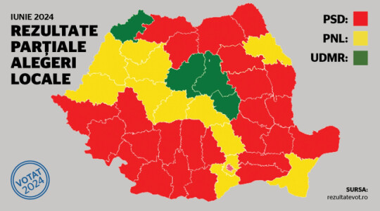 Rezultate alegeri locale și europarlamentare 2024. Cum s-a colorat harta ...